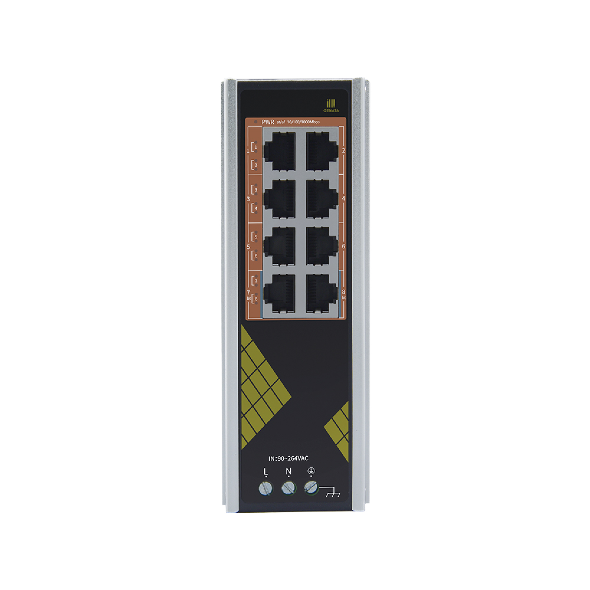 Commutateur PoE gigabit industriel sur rail DIN GNT-IG1008GP-AC
